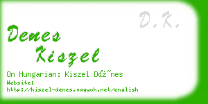 denes kiszel business card